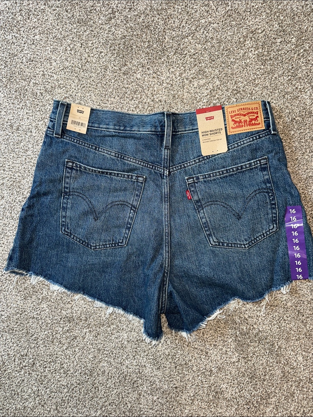 Levi's Women's Dark Blue High-Waist Denim Cutoff Shorts